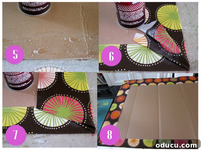 DIY Fireplace Cover Seamlessly Built 11 Finished back of a fabric covered fireplace screen, smooth and neat.