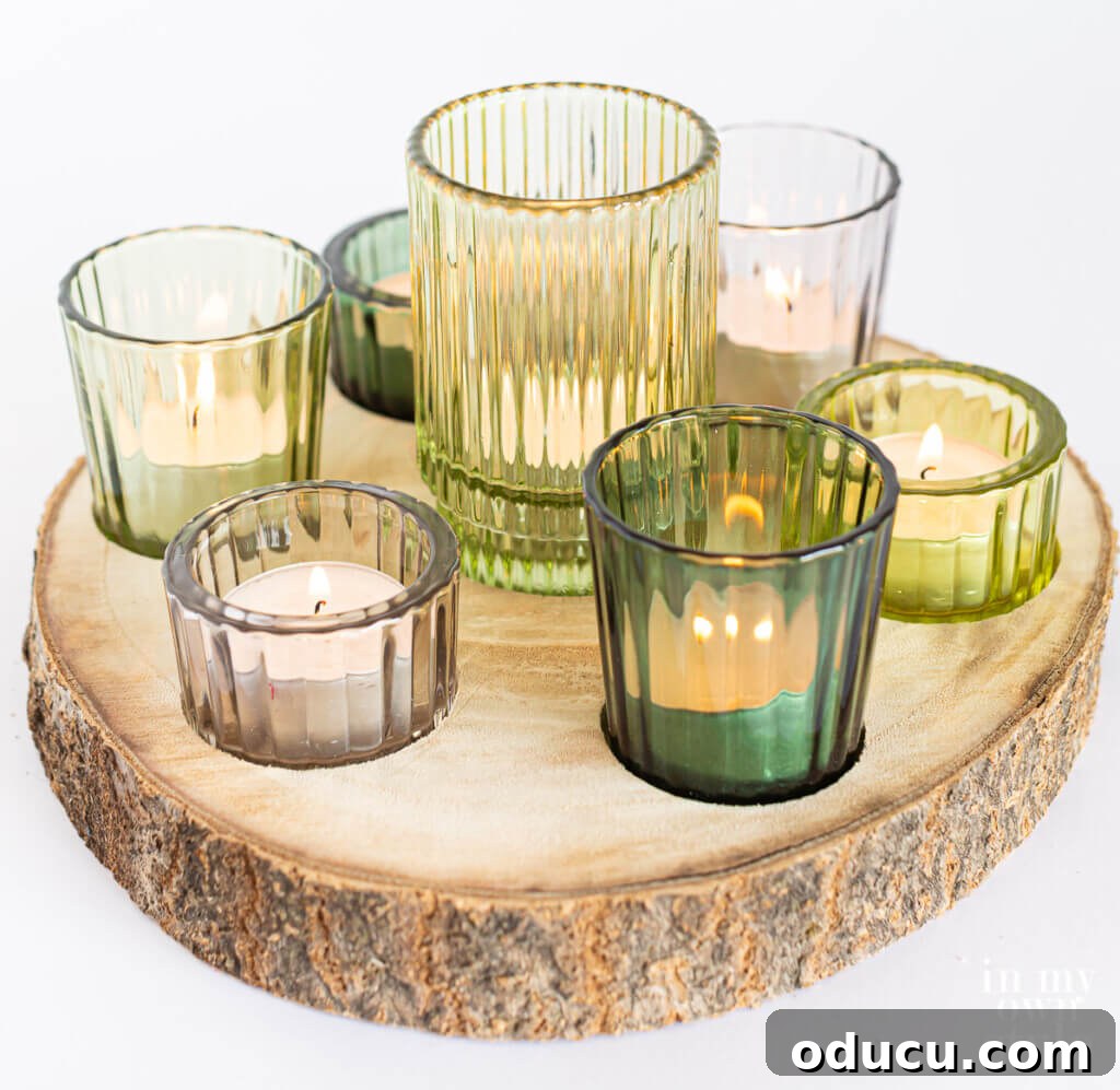 Woodland Inspired DIY Tealight Holders 2 DIY tea light holder using a wood slice from a tree.