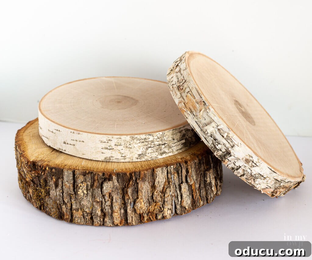 Woodland Inspired DIY Tealight Holders 5 3 wood slices from a tree trunk