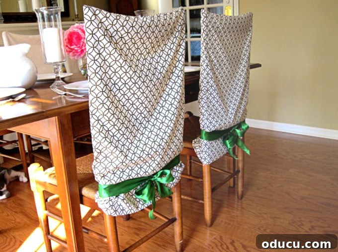 Pillowcase Chair Cover Hack: No Sewing Required! 11 No-Sew-dining-room-chair-covers