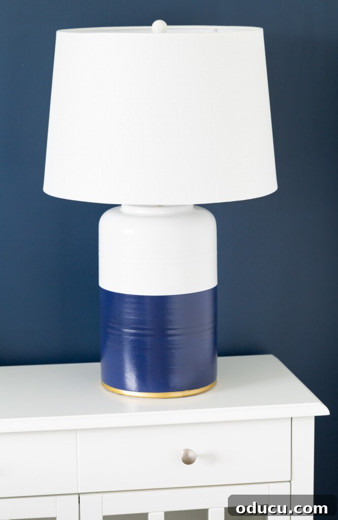 Craft Stunning Table Lamps for Less 14 Serena and Lily copycat table lamp on white table.