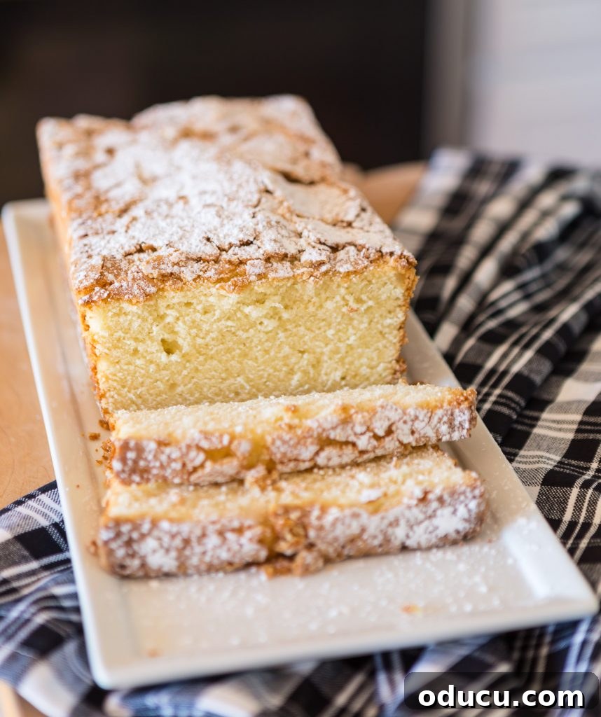 Reimagine Thanksgiving: 8 Unexpected Dinner Recipes 8 Old Fashioned Pound Cake Recipe and Wrapping loaf cake on a white plate