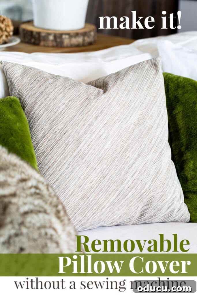 Craft Stunning Pillow Covers 16 Make it Removable Pillow Cover without a sewing machine.