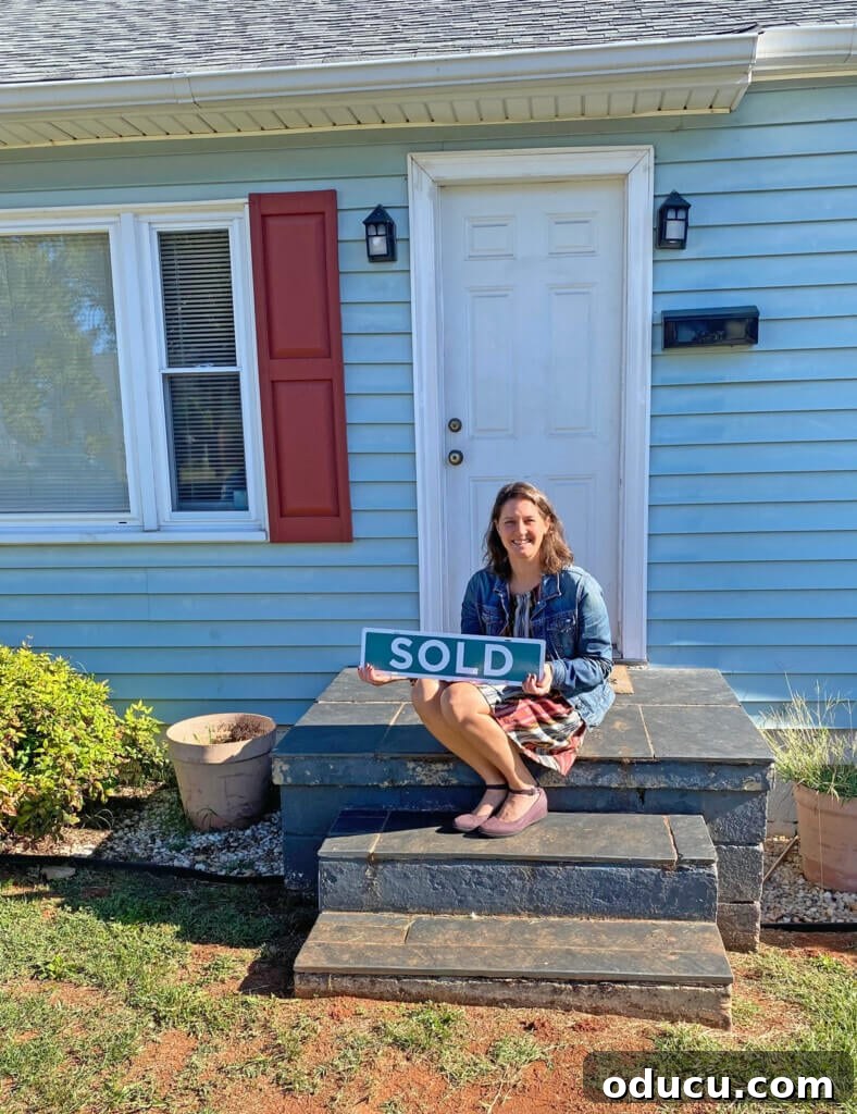 Chic Chronicles: Volume 69 2 Newly sold house with a welcoming porch, symbolizing new beginnings and first homes.