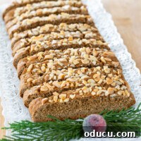 Spiced & Sweet Vegan Gingerbread Cookies 5 A serving place with sliced gingerbread biscotti on it.