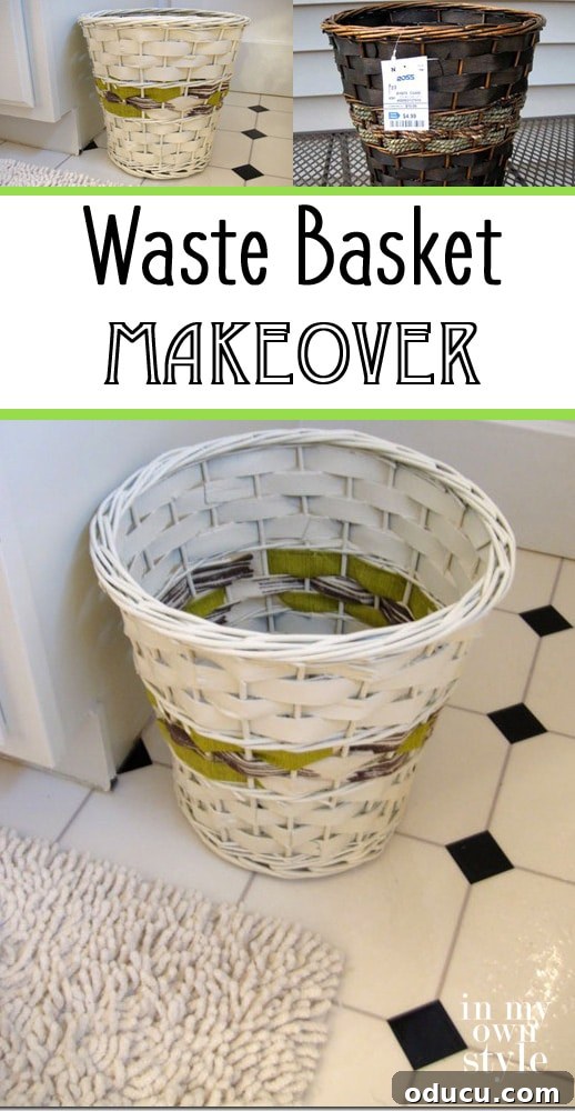 Chic Baskets from Thrift Store Finds 3 Decorating in the details: waste basket