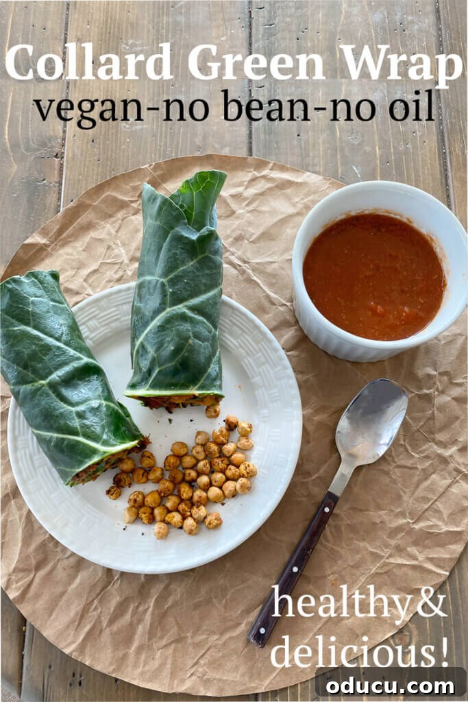 Effortless Vegan Collard Green Wraps 9 collard green wrap made vegan with no beans or oil.