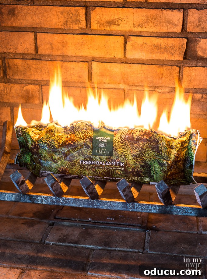Tearing Out Your Stone Fireplace 8 A cozy fire burning in the large firebox