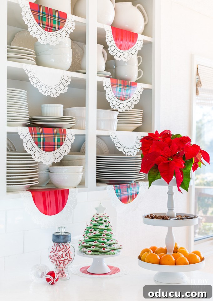 Open Kitchen Shelving: Cabinet Door Removal 24 Christmas decor when Removing Kitchen Cabinet Doors to Create Open Shelving