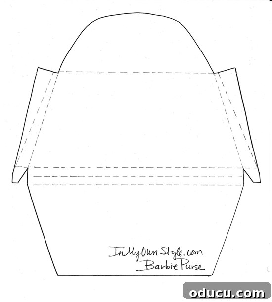 Template for Clutch Purse Gift Bag craft project