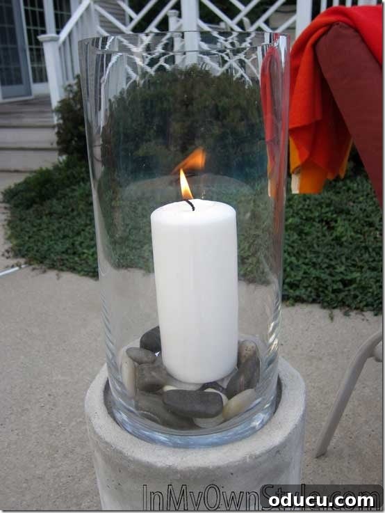 Knock-off Restoration Hardware Concrete Fire Column - Outdoor Decor Idea