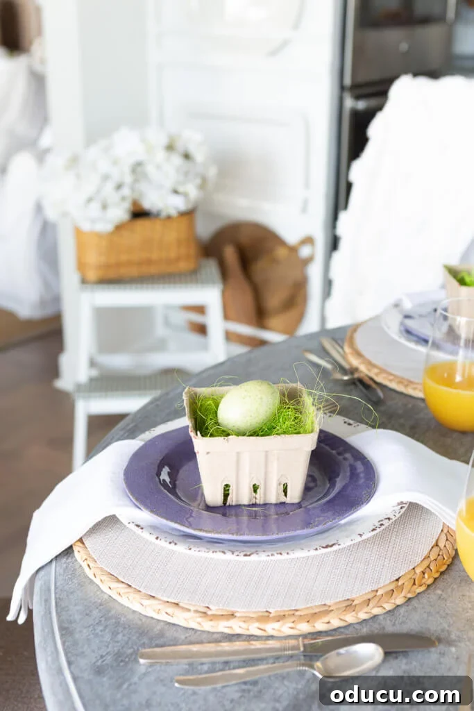 Style Chronicles 88 2 A beautifully set Easter brunch dining table in a kitchen, adorned with spring flowers, elegant white plates, and rustic wood cutting boards, inviting guests to celebrate.