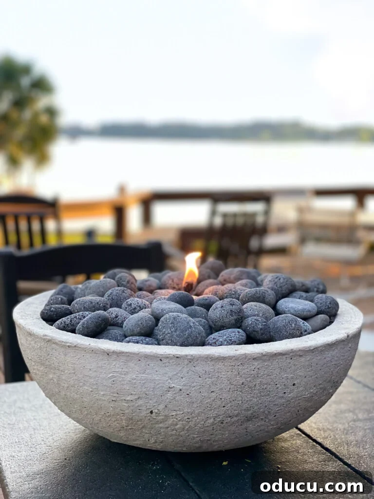 Build Your Own Tabletop Fire Pit in Minutes 5 DIY tabletop fire bowl on table made in minutes by putting together a few basic items.