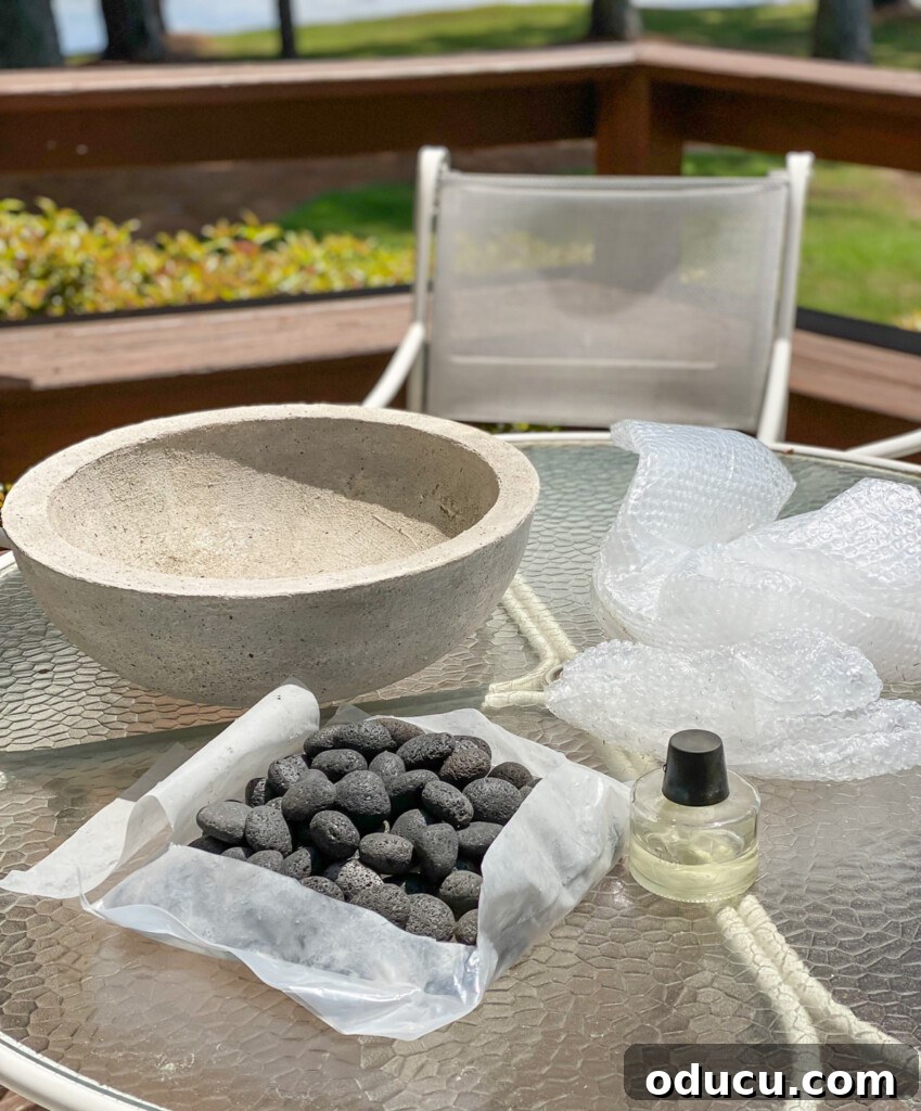 Build Your Own Tabletop Fire Pit in Minutes 6 a large bowl, rocks or stones an a tabletop torch are what you need to assemble a DIY tabletop fire bowl.