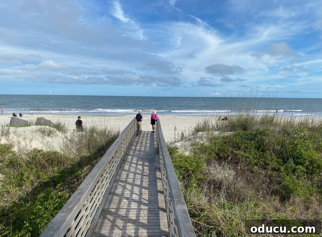 Panoramic view of the tranquil ocean at Hilton Head Island, South Carolina.