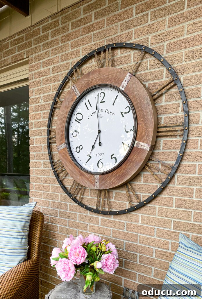 Make a Statement with Large Outdoor Clocks 4 large outdoor wall clock on exterior brick wall
