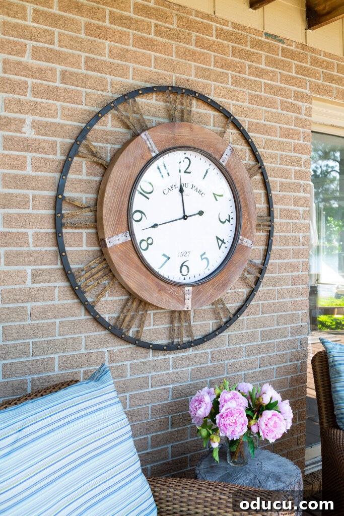 Make a Statement with Large Outdoor Clocks 8 large outdoor wall clock on exterior brick wall