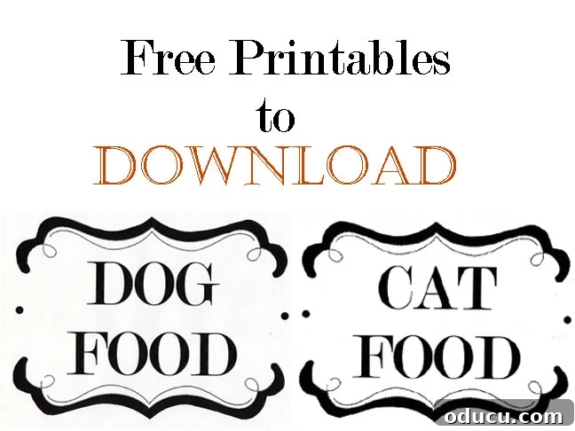 Create Your Own Pet Food Storage System 4 Free Printable Dog and Cat Food Labels to Download