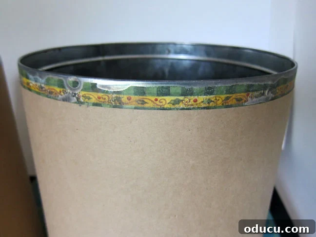 Create Your Own Pet Food Storage System 8 Finished covered tin, ready for label attachment