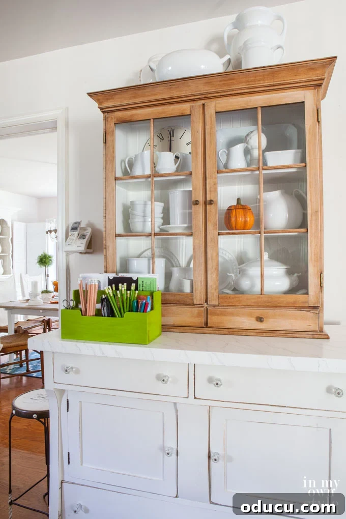 Reinvent Your Bar Stool as a Chic Accent Table 3 decorating ideas for kitchens featuring a vintage stool