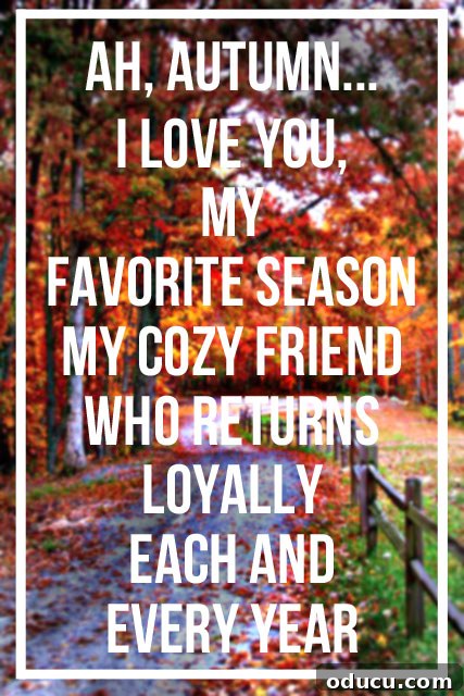 Autumn quote on a warm, inviting background, symbolizing the season's charm