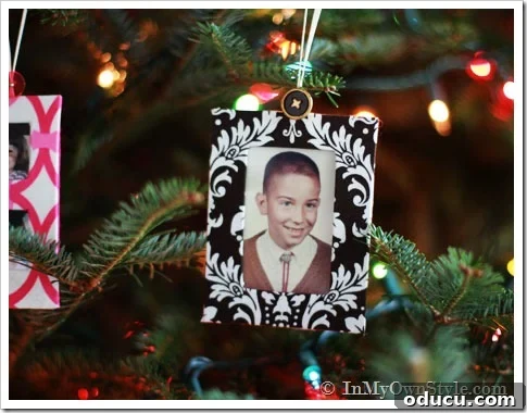 Craft 15 Beautiful Christmas Ornaments You'll Cherish 14 Easy scrap fabric photo Christmas tree ornaments.