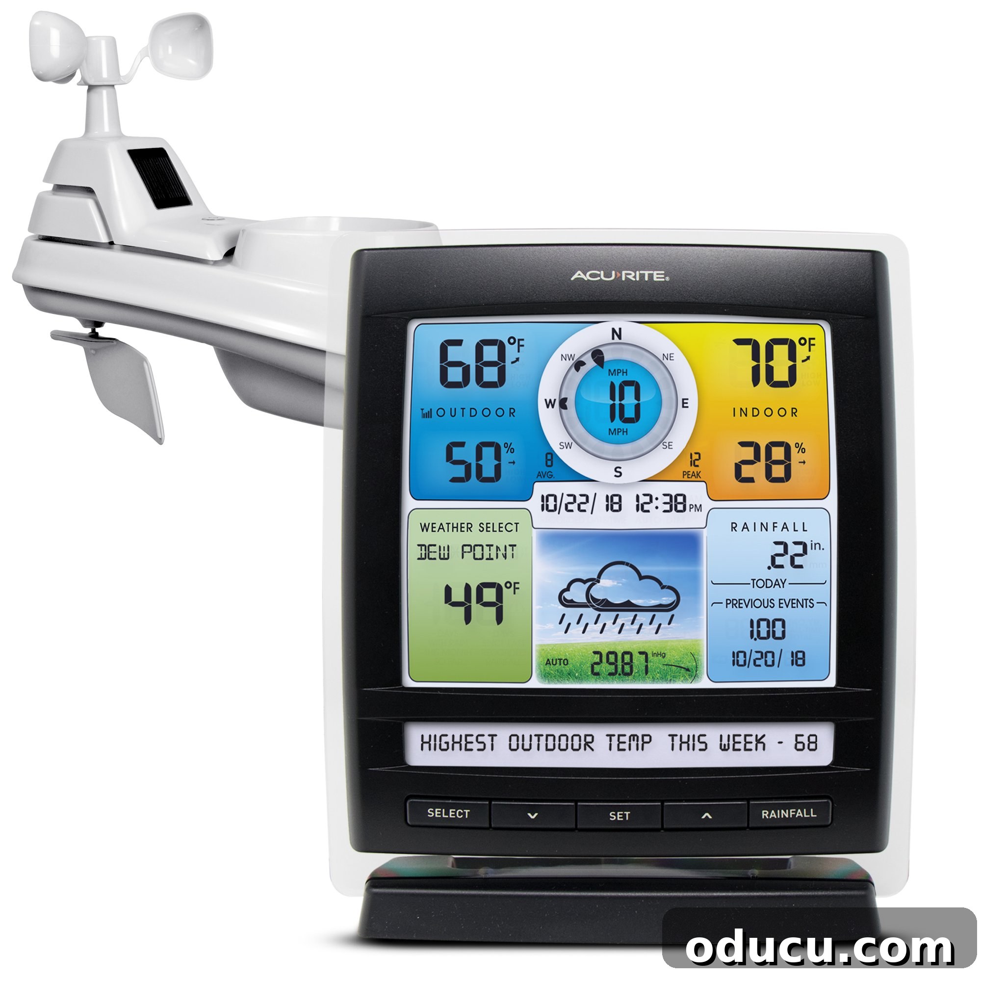 Gifts Guys Actually Want This Holiday 8 Electronic weather station displaying outdoor and indoor conditions