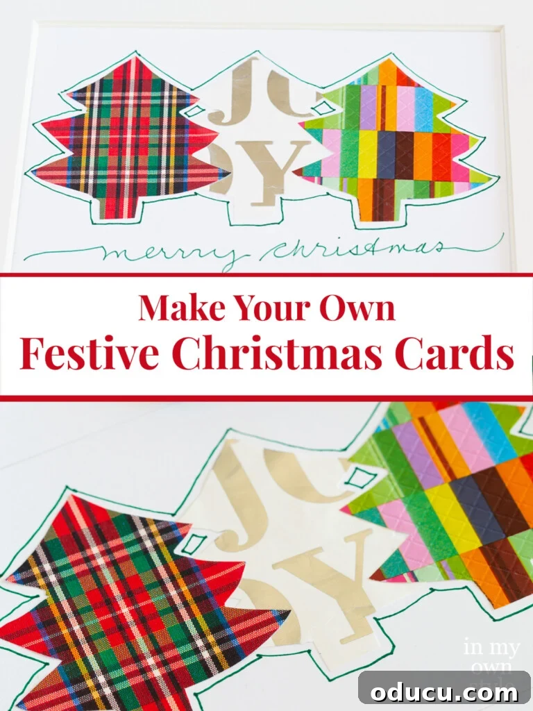 Make your own Festive Christmas cards using holiday gift wrap.