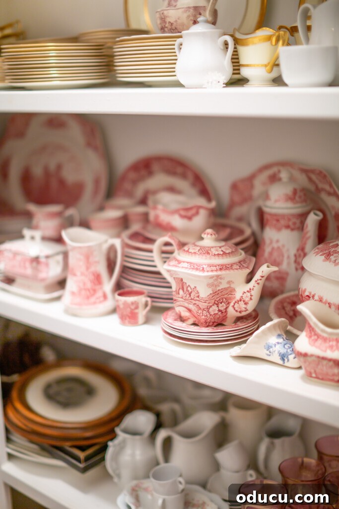 China on china closet shelves