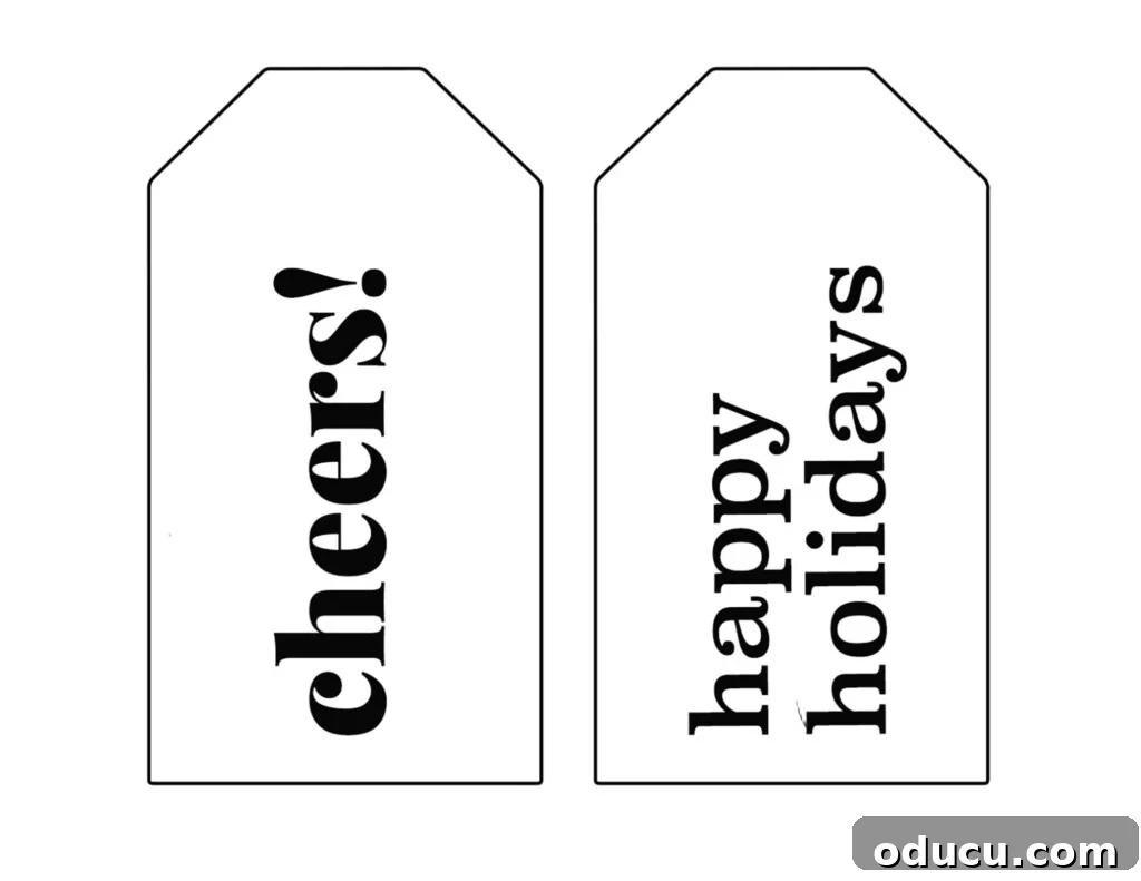Holiday Wine Bottle gift tags free printable