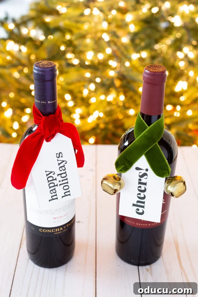 Holiday Gift tags for wine bottles