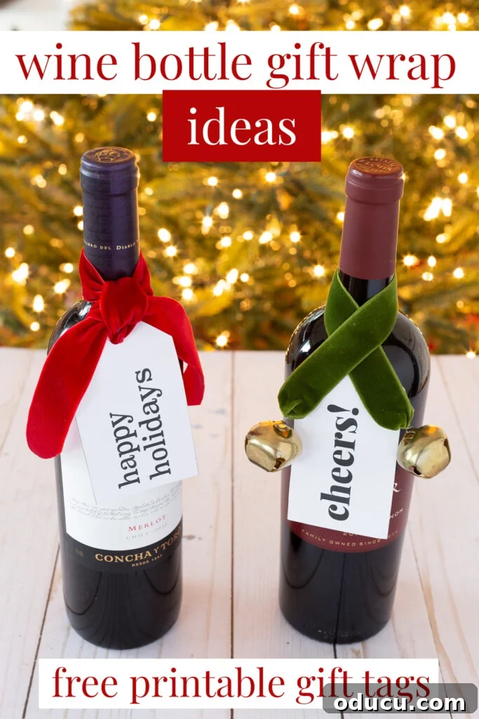 wine bottle gift wrap ideas for the holidays
