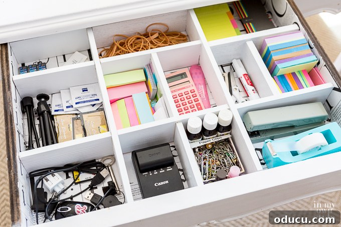 31 Clever & Chic Craft Room Ideas 37 Desk drawer dividers to make for an organized craft room office