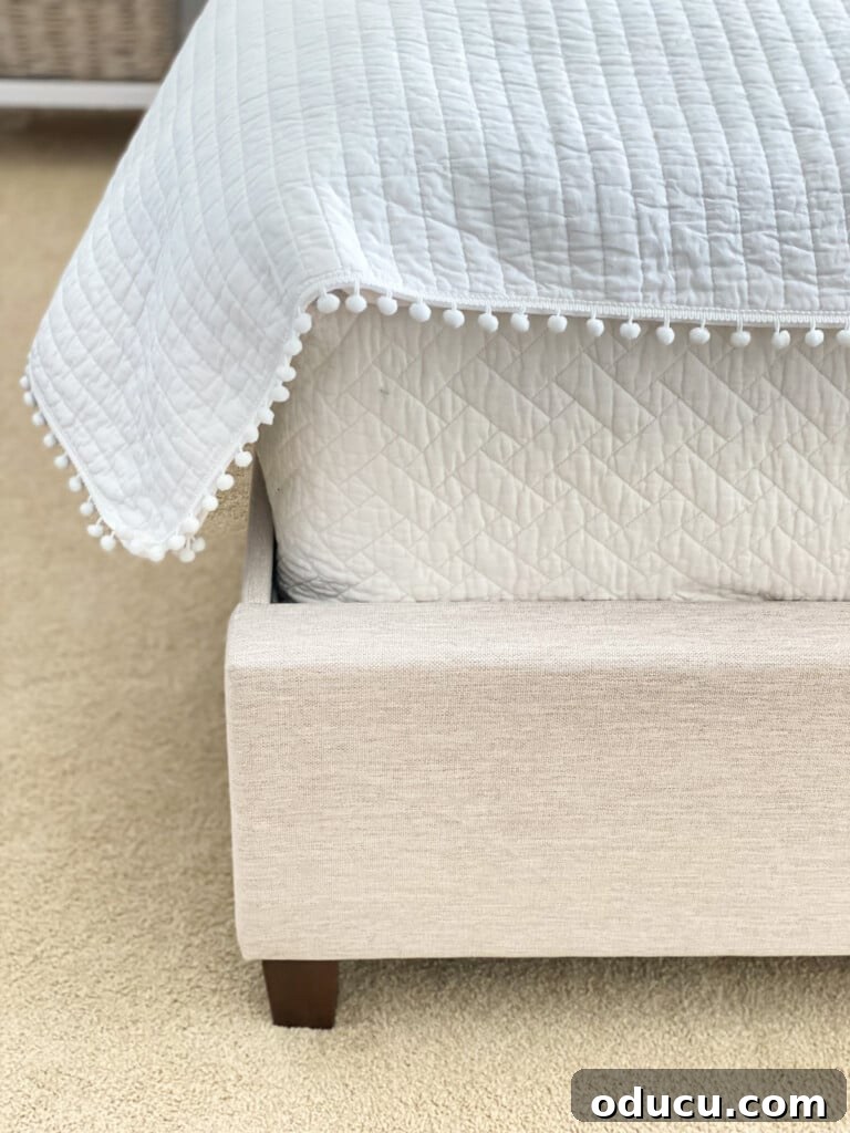 Christeli Charleston Mattress: What You Need to Know 15 end of bed - mattress and frame with bedding