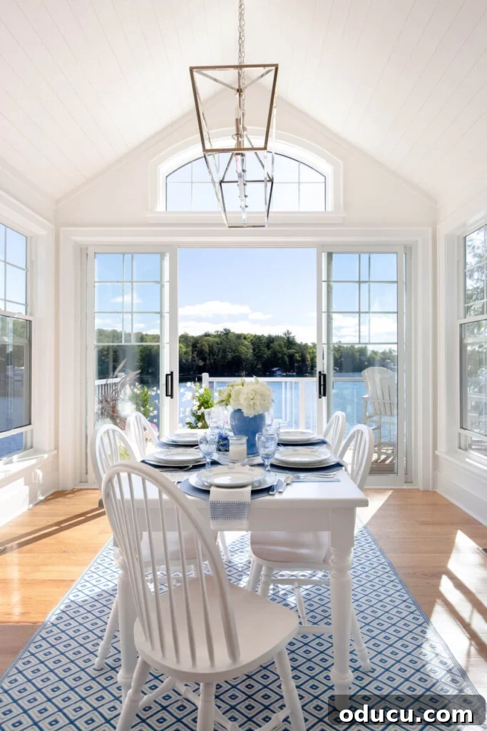 Street Style Dispatches 2 Serene blue and white decorated lake house interior with nautical accents