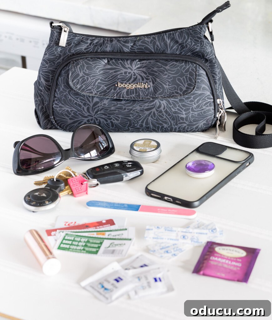 Friday Fun Bag Dump 5 A detailed flat lay showcasing the carefully curated contents of my handbag, revealing an emphasis on practical and essential items.