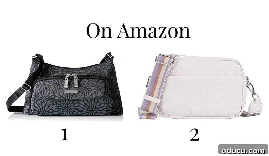 Friday Fun Bag Dump 10 Two highly-rated crossbody handbags available for purchase on Amazon, showcasing popular designs and practical features for modern women.