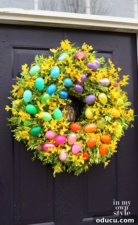 DIY Easter Egg Wreath Spray-painted-Easter-egg-wreath