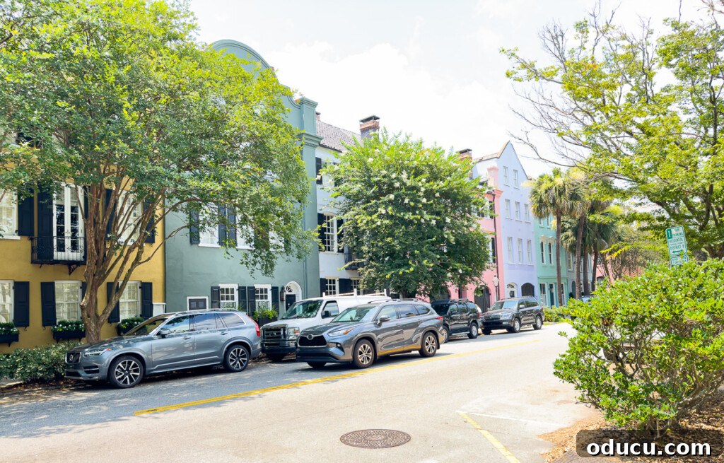 Rainbow row in Charleston, SC