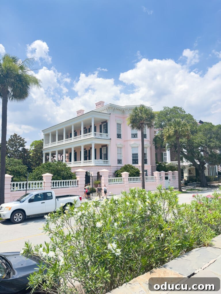 Pink mansion on E. Battery Street in Charleston SC