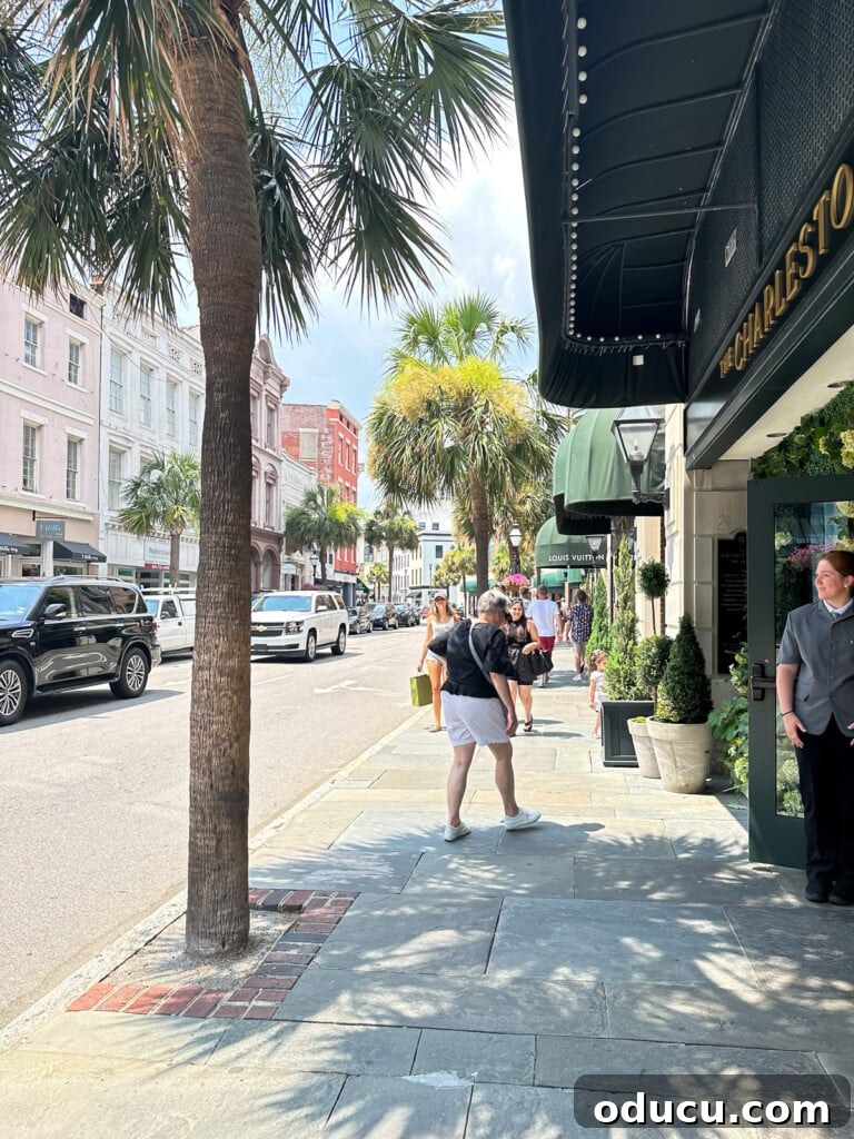 Walking along King Street in Charleston, SC