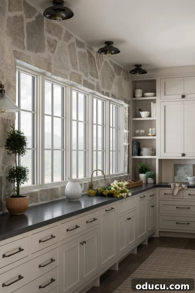 Mutfağımda Sonbahar Esintileri: Büyük Bir Yenilik Geldi! 2 mcgee and co spec house kitchen with stone wall