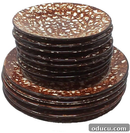 Mutfağımda Sonbahar Esintileri: Büyük Bir Yenilik Geldi! 27 stack of sponge-pattern-stangal-town-and-country plates in brown and white