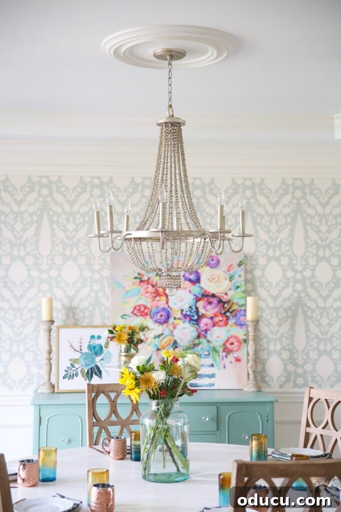 Discover Your Signature Decor Style 2 Pretty and colorful dining room decorated by Ashley Mills of The Handmade Home.