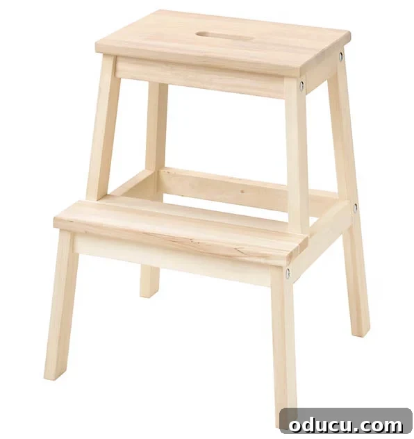The Unsung Hero Your Home's Must-Have Small Furniture 12 IKEA BEKvam wood step stool in its natural state.