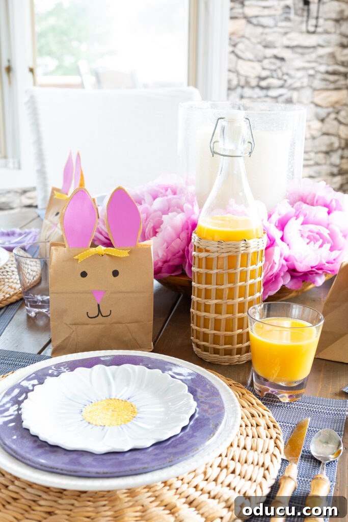 Effortless Easter Table Decor and Centerpiece Ideas 4 Easter dining table elegantly set for brunch, showcasing a harmonious blend of colors and textures.