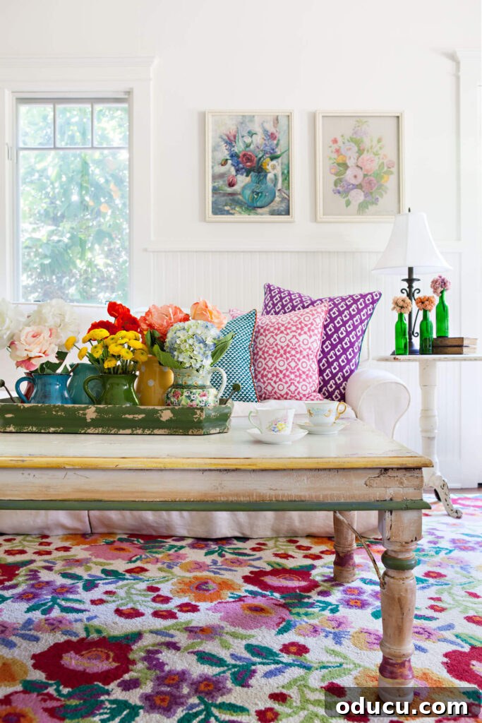 Style Spotlight 188 2 cheery and colorful living room with lots of happy colors.
