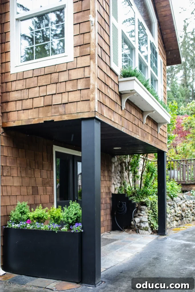 The Style Chronicles Chapter 191 2 house with modern planter made using a metal file cabinet.