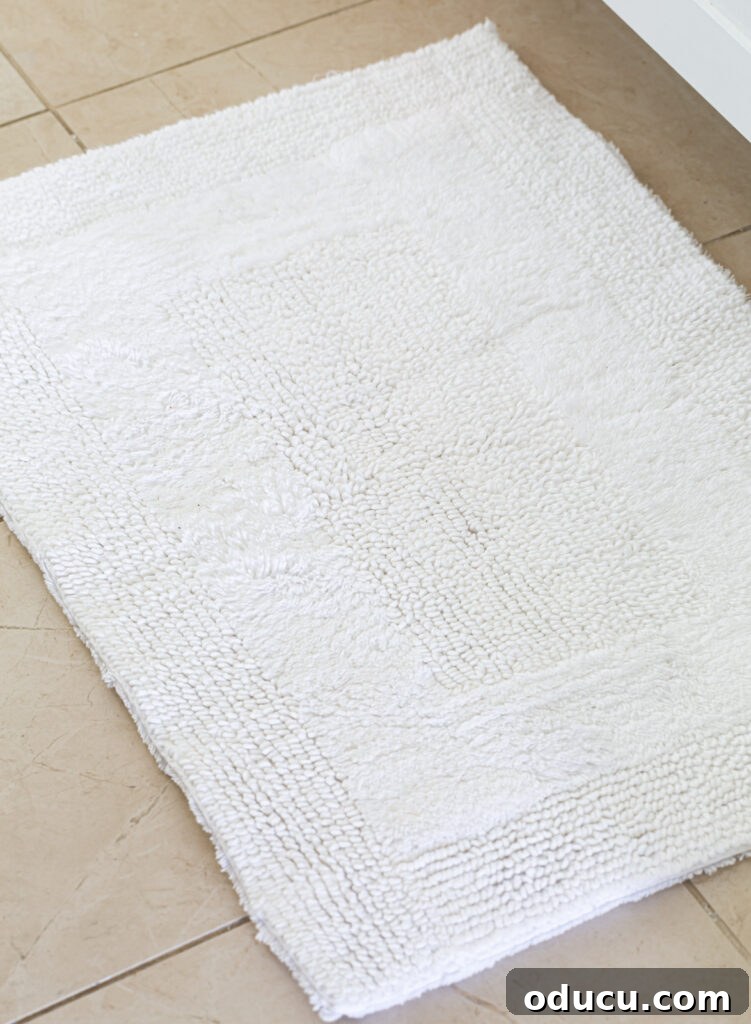 Primary Bathroom Sanctuary Unveiled 23 nubbly white cotton bath mat