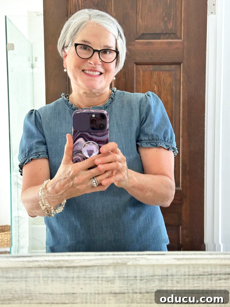 Primary Bathroom Sanctuary Unveiled 6 Diane Henkler, blogger happy with bright and refreshed primary bath